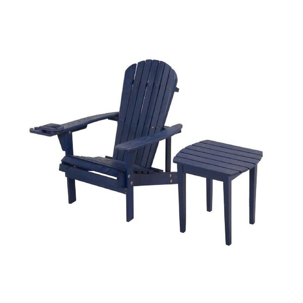 W Unlimited Earth Collection Adirondack Chair with Phone & Cup Holder, Navy Blue SW2101NV-CHET